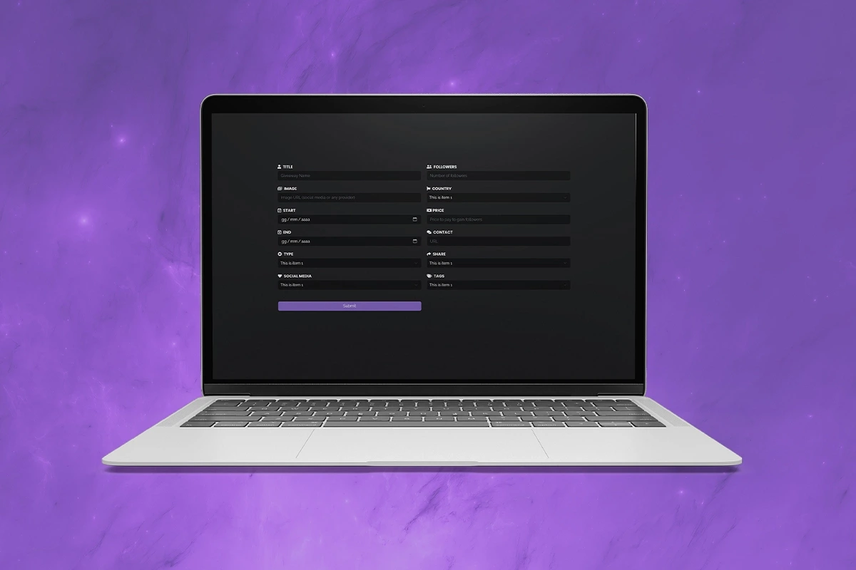 Prixgram dashboard